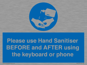 Please use Hand Sanitiser BEFORE and AFTER using the keyboard or phone